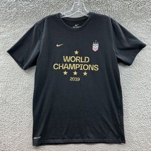 Nike T-Shirt Men's Size Medium Black Graphic World Champions‎ The Nike TEE